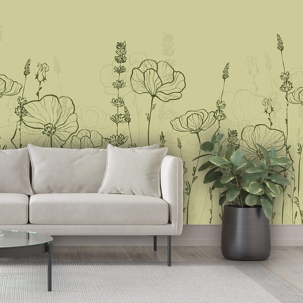 Σχέδιο λουλουδιών με απλές γραμμές