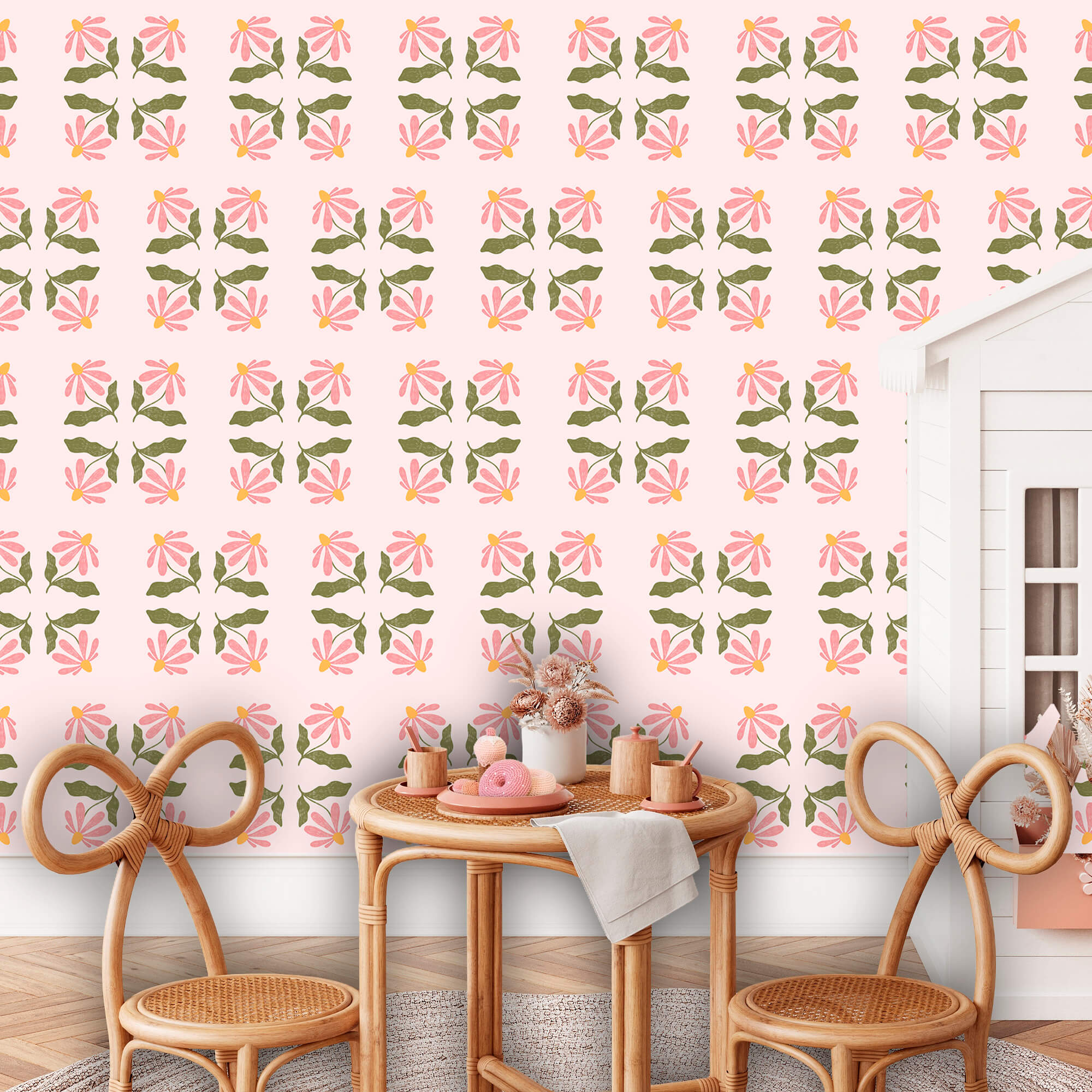 Μοτίβο με λουλούδια και φύλλα Μοτίβο με λουλούδια και φύλλα