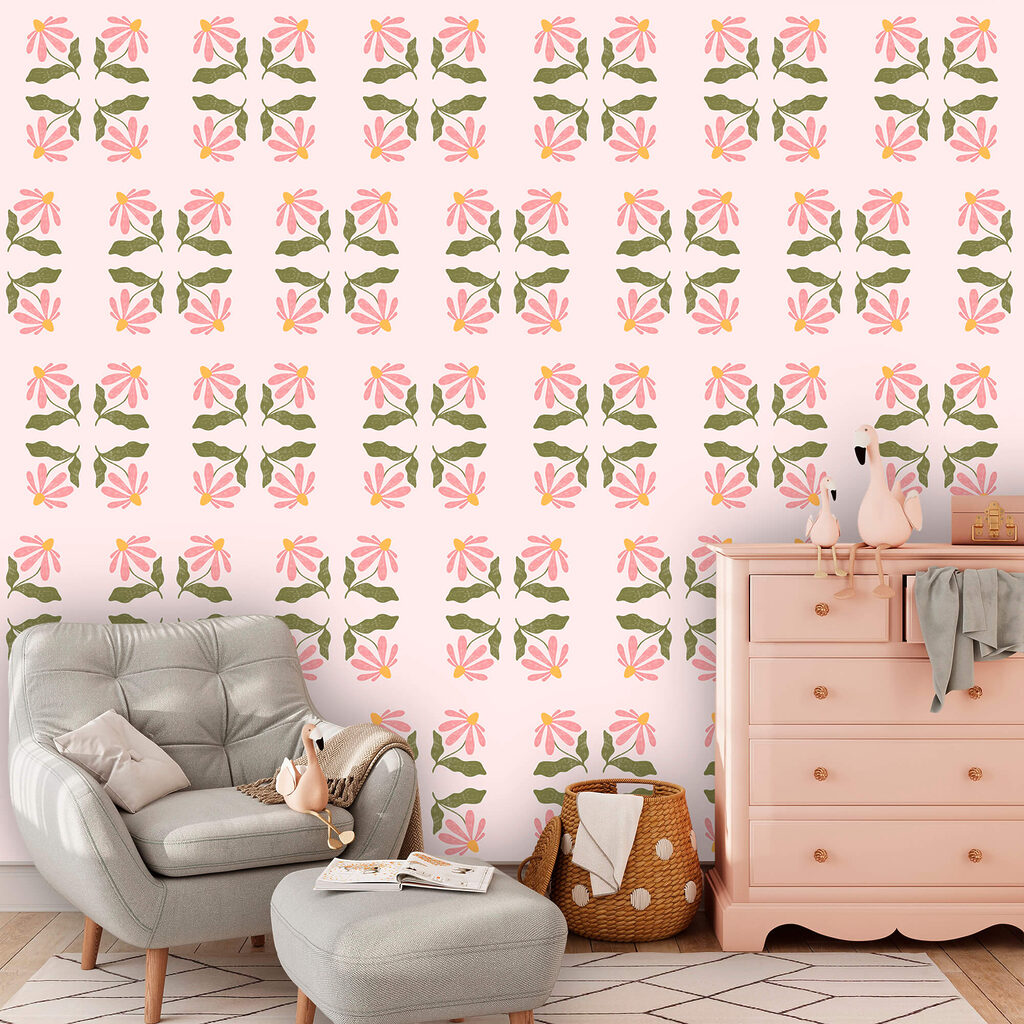 Μοτίβο με λουλούδια και φύλλα Μοτίβο με λουλούδια και φύλλα