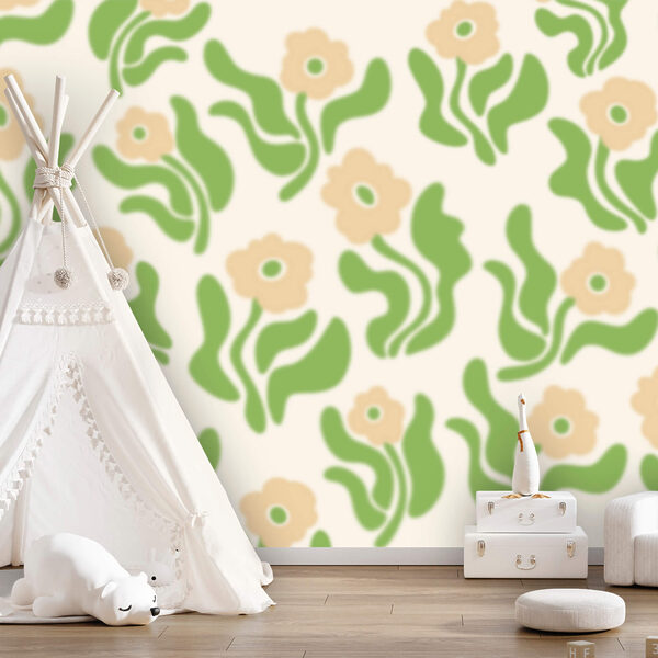 Μοτίβο με λουλούδια και φύλλα