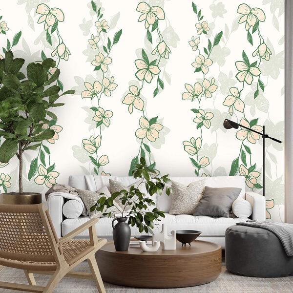 Μοτίβο με λουλούδια και φύλλα