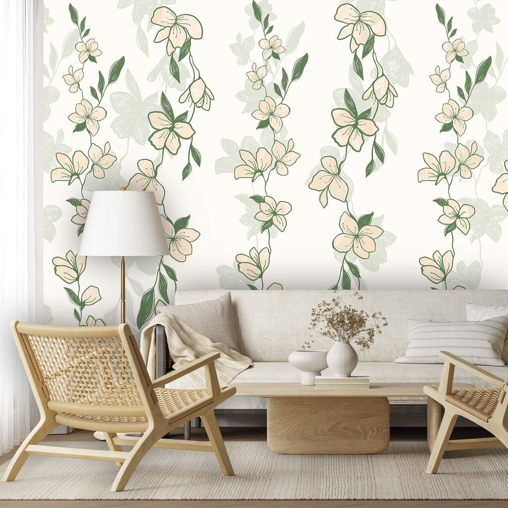 Μοτίβο με λουλούδια και φύλλα