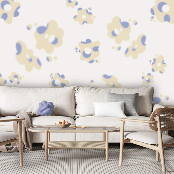 Μοτίβο με λουλούδια σε λευκό φόντο