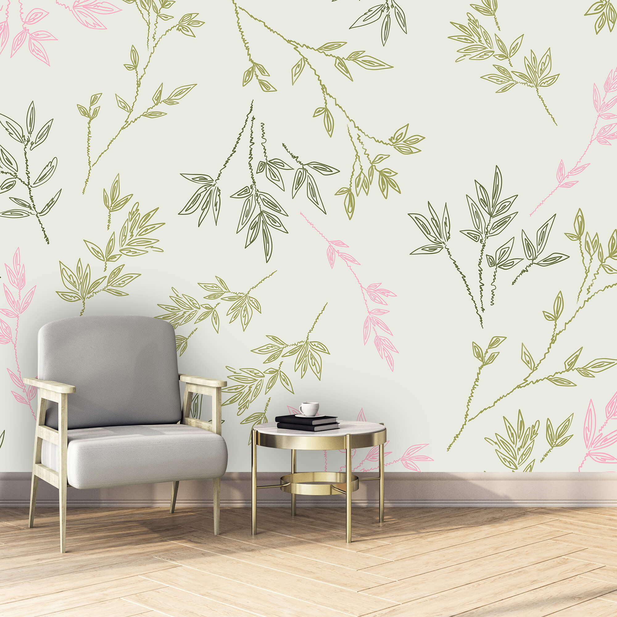 Μοτίβο φύλλων σε λευκό φόντο