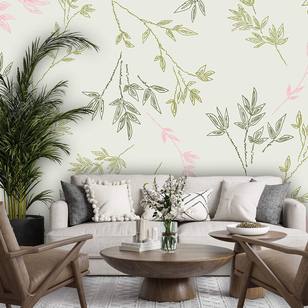 Μοτίβο φύλλων σε λευκό φόντο