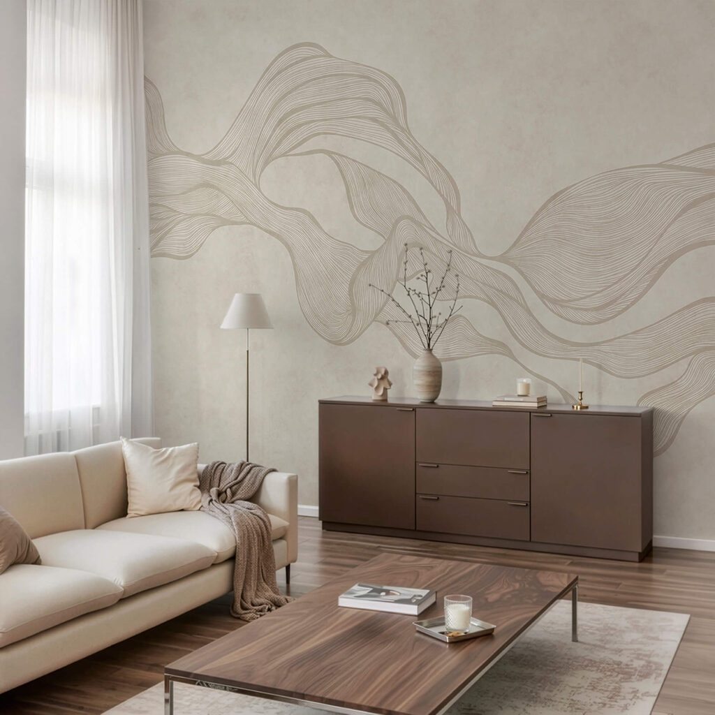 Λευκό και μπεζ κυματιστό μοτίβο