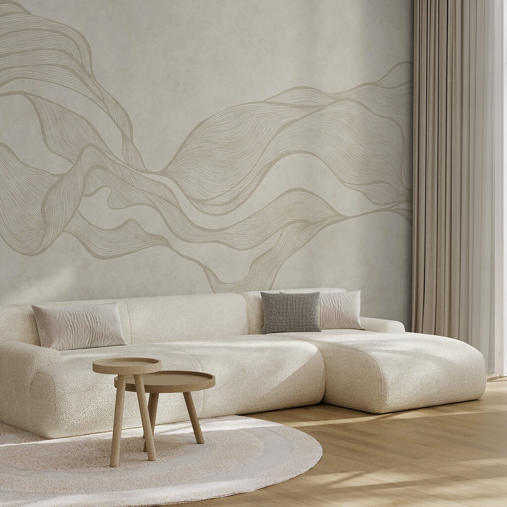 Λευκό και μπεζ κυματιστό μοτίβο