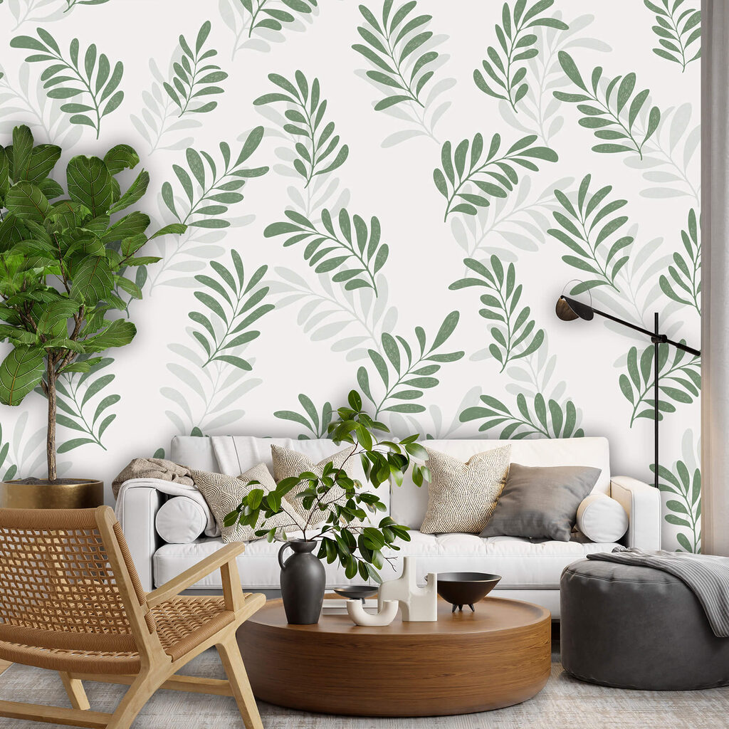 Μοτίβο φύλλων σε λευκό φόντο