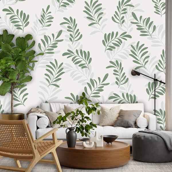 Μοτίβο φύλλων σε λευκό φόντο