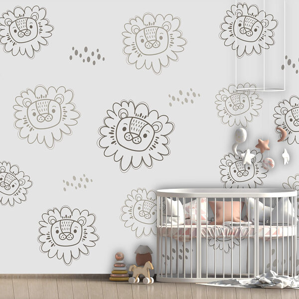 Σχέδιο με λιοντάρια σε λευκό φόντο