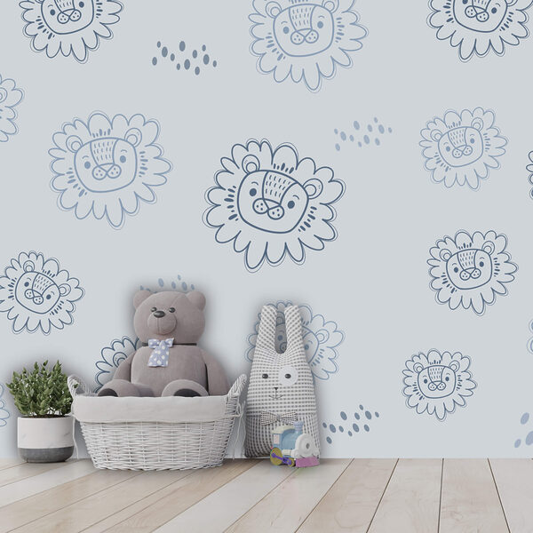 Μοτίβο με μπλε λιοντάρια