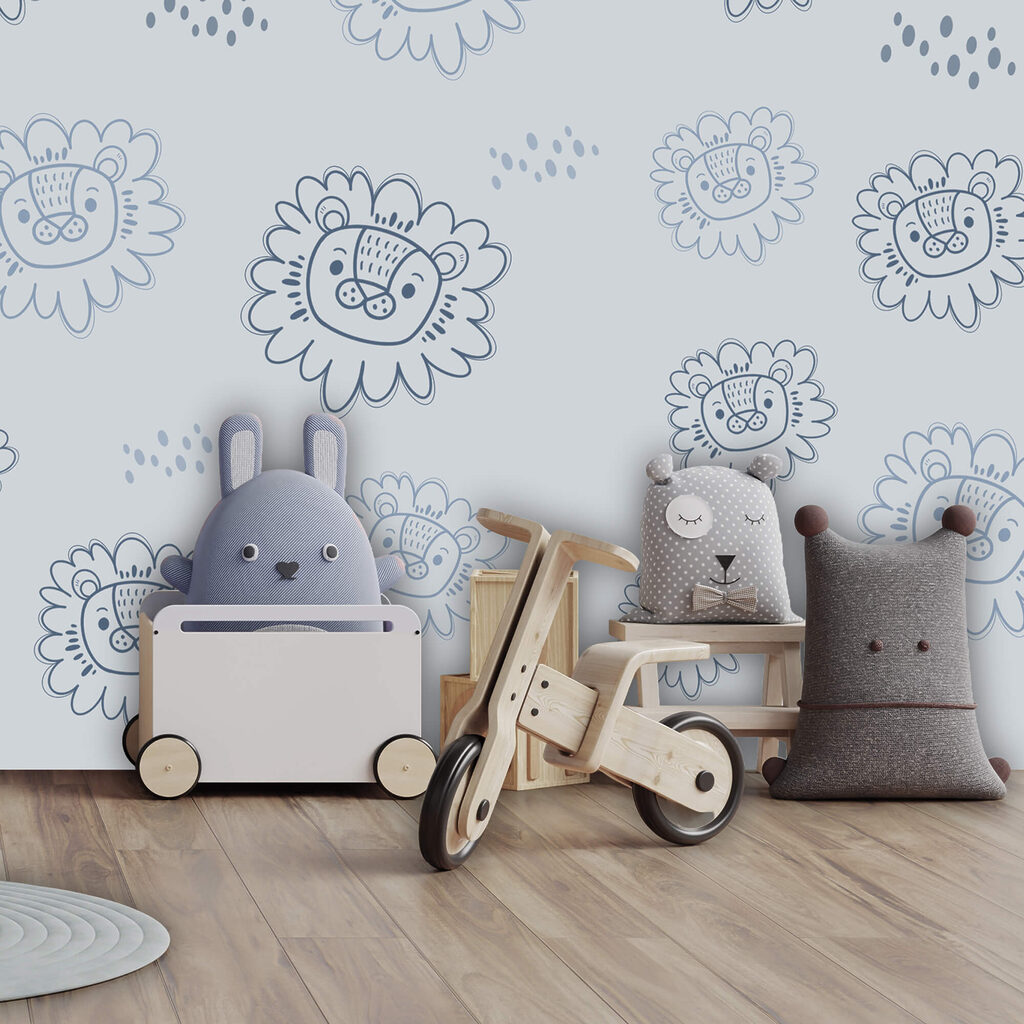 Μοτίβο με μπλε λιοντάρια