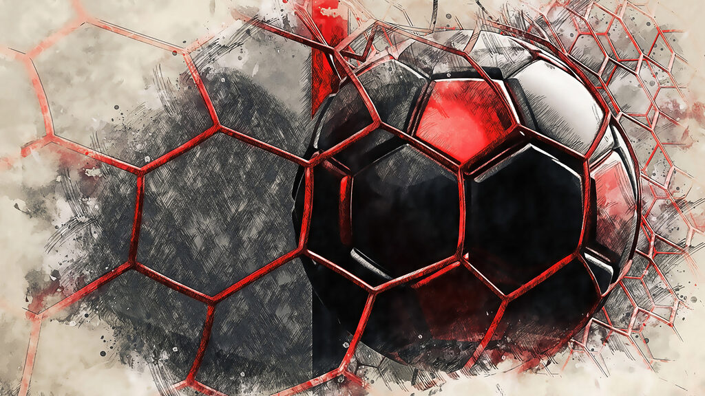 Football ball in a net Football ball in a net