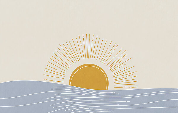 Sun rising over water
