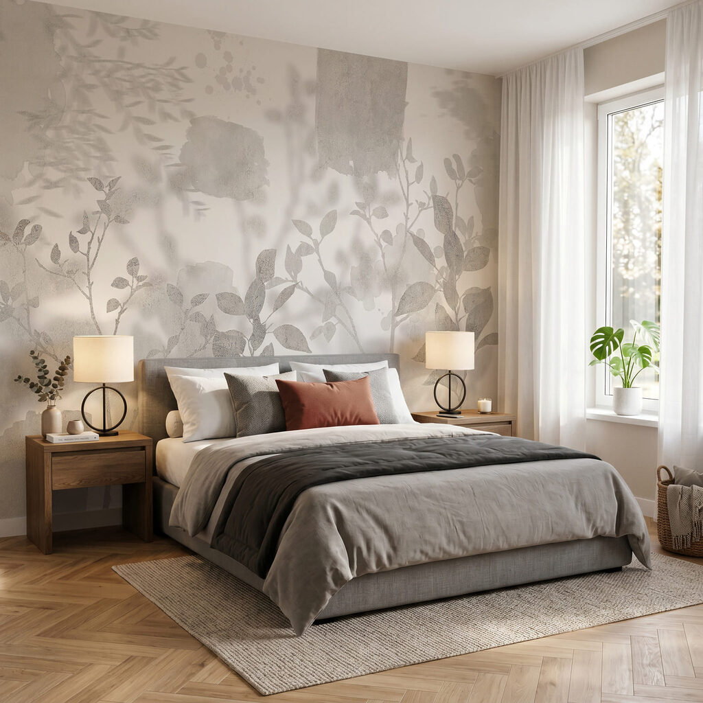 Λευκό και γκρι φόντο με φυτά και φύλλα Λευκό και γκρι φόντο με φυτά και φύλλα