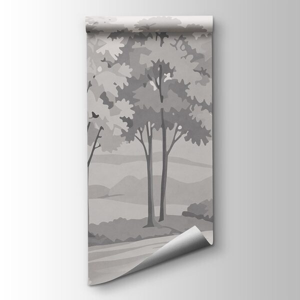 Landscape with trees and hills Landscape with trees and hills