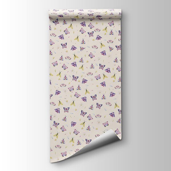Pattern of butterflies and flowers