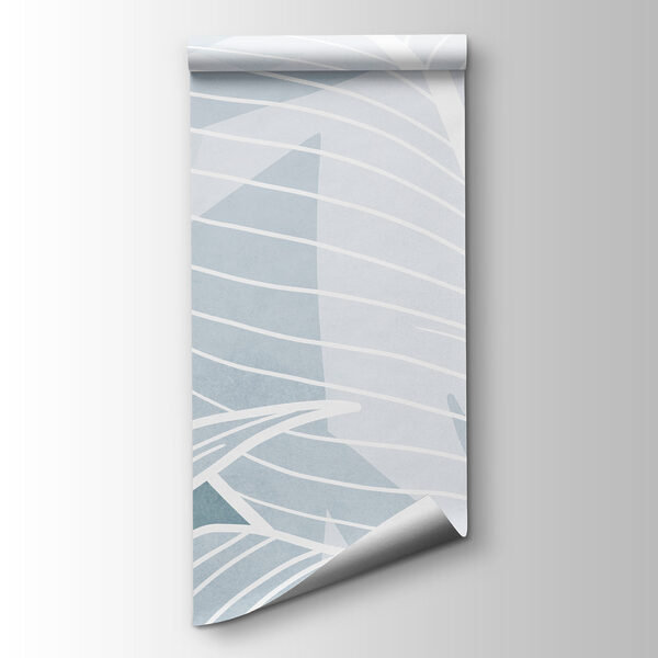 White leaves on a blue background White leaves on a blue background