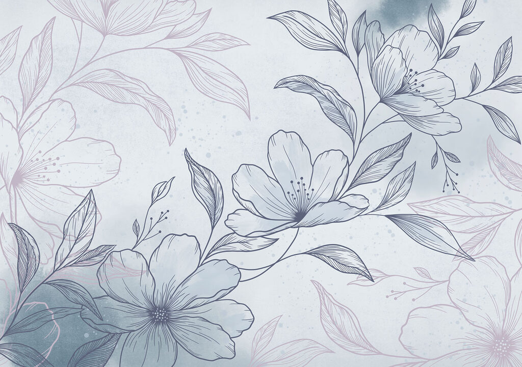 Drawing of flowers and leaves