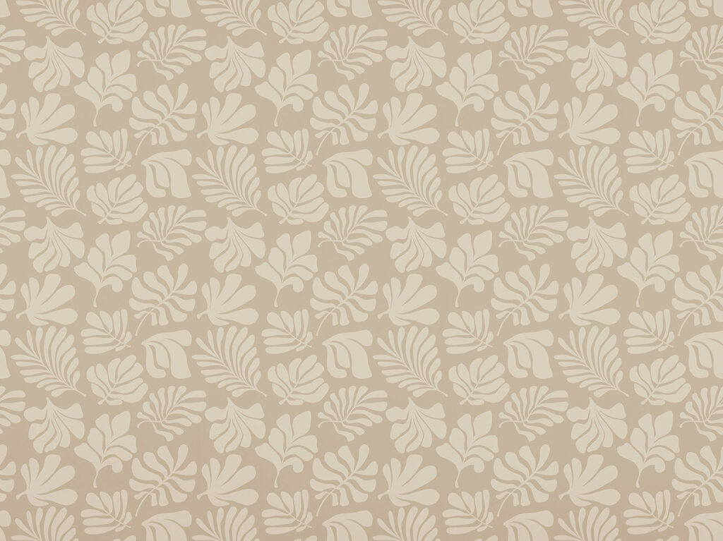 Pattern of leaves on a beige background