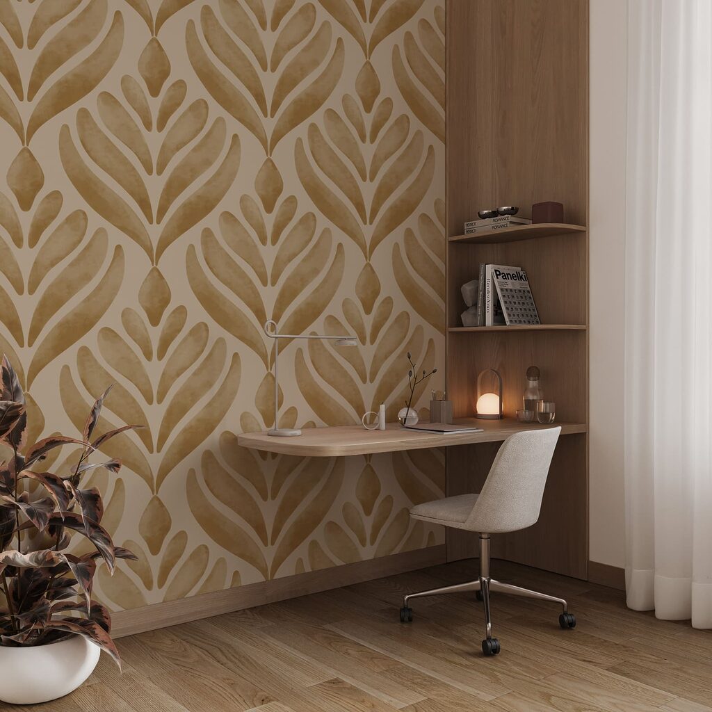Μοτίβο φύλλων σε μπεζ φόντο Μοτίβο φύλλων σε μπεζ φόντο