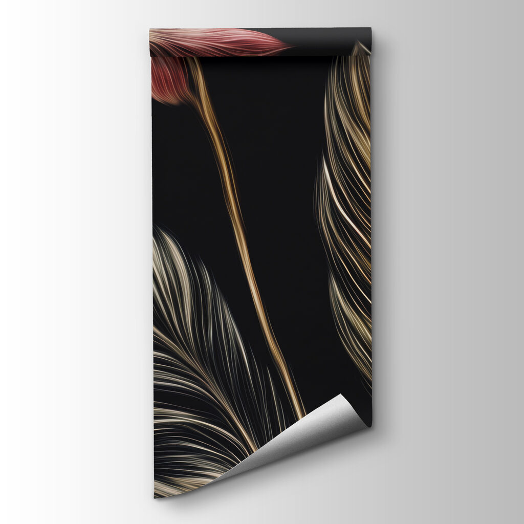 Painting of a cat and leopard with wings and flowers Painting of a cat and leopard with wings and flowers