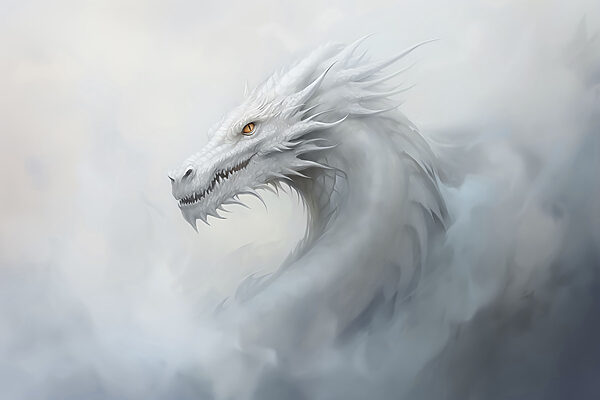 White dragon in the clouds White dragon in the clouds