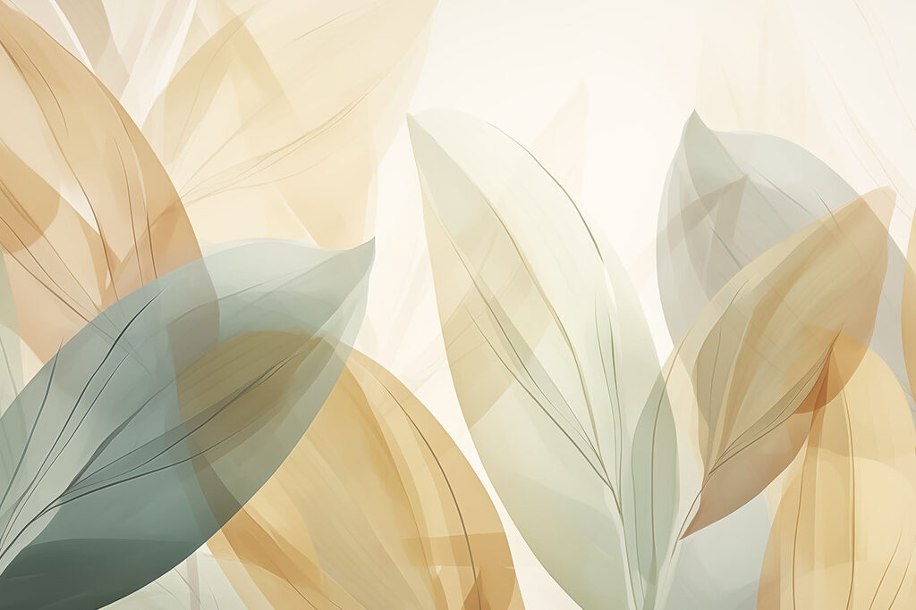 Translucent leaves dance in soft hues