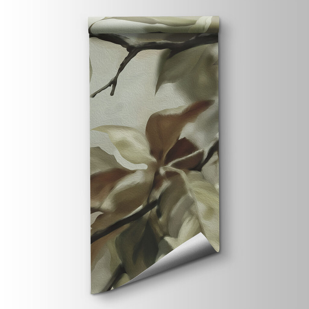 Painting of a tree branch with leaves Painting of a tree branch with leaves