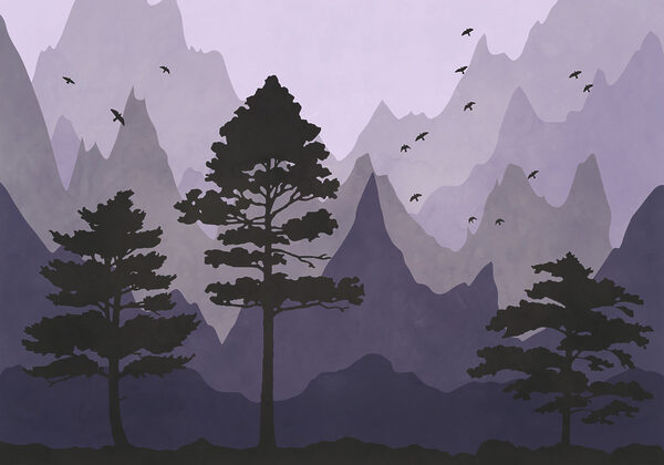 Landscape with mountains and trees