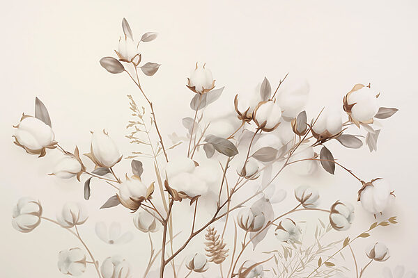 Delicate cotton blooms in soft tones Delicate cotton blooms in soft tones