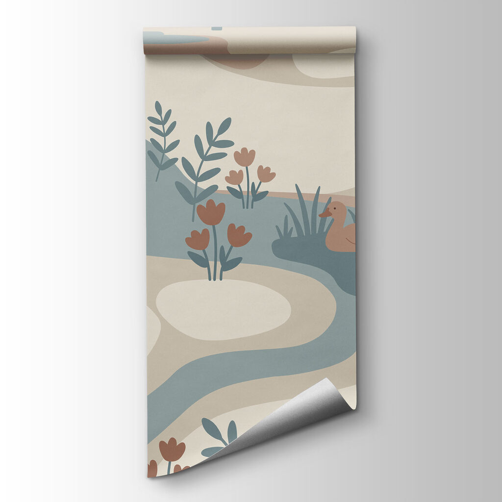Landscape with ducks and trees Landscape with ducks and trees